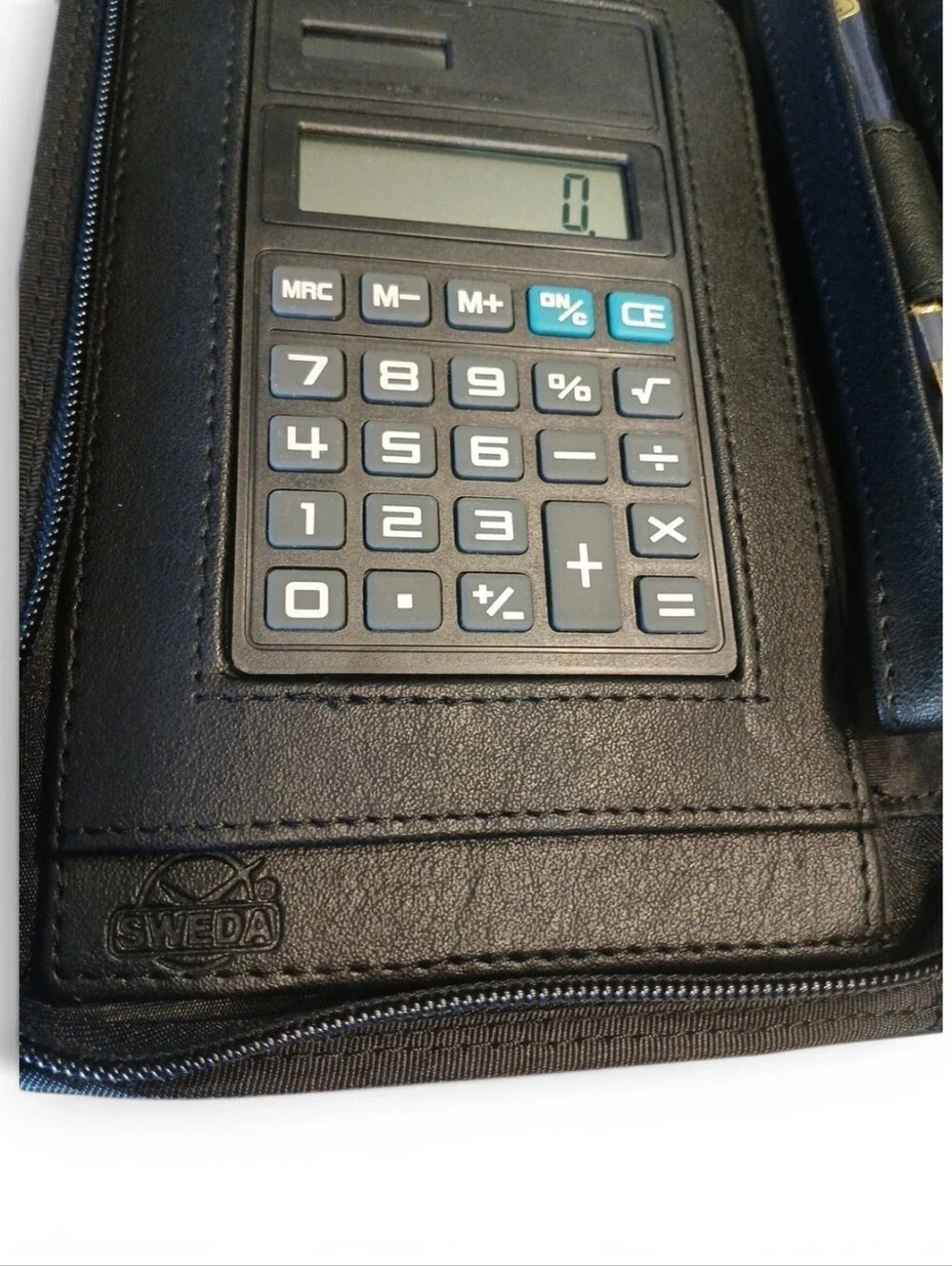 Sweda Leatherette Cell Phone Wallet & Solar-Powered Multi-Function Calculator